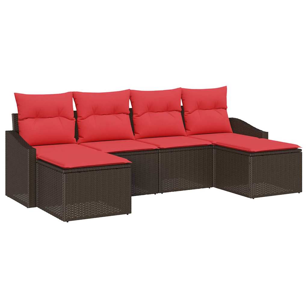 Set di divani 6 pz Marrone polyrattan | homemem39