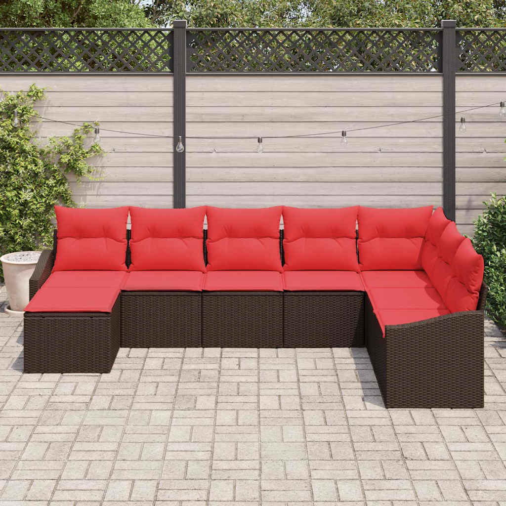 Set di divani 8 pz Marrone polyrattan | homemem39