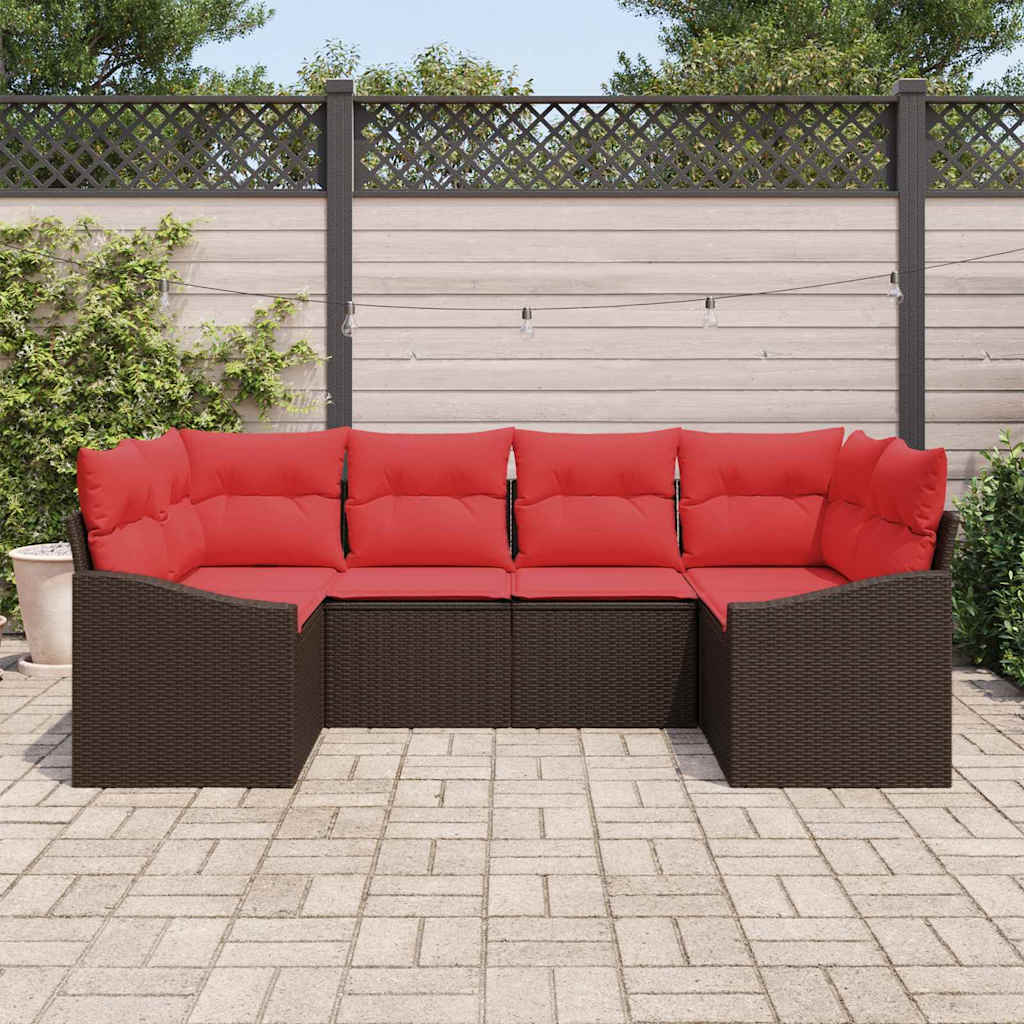 Set di divani 6 pz Marrone polyrattan | homemem39
