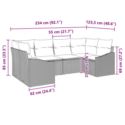 Set di divani con cuscino 6 pcs Nero polyrattan | homemem39