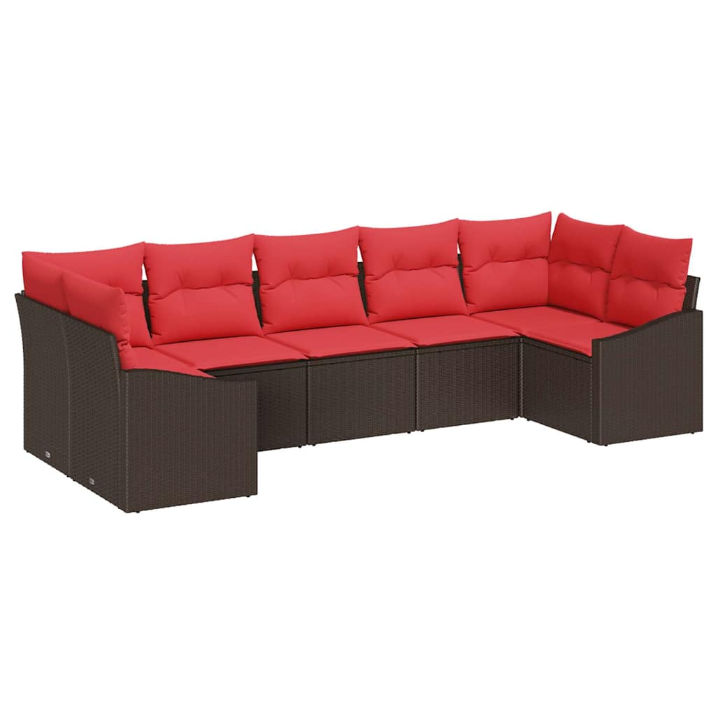 Set di divani 7 pz Marrone polyrattan | homemem39