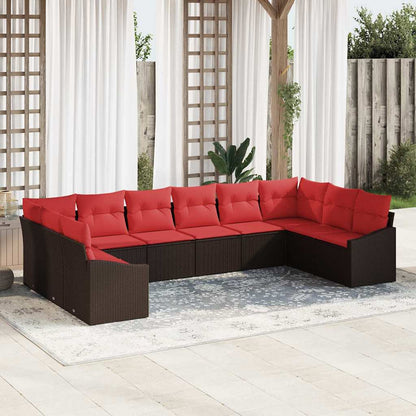 Set di divani 10 pz Marrone polyrattan | homemem39