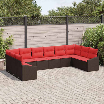 Set di divani 10 pz Marrone polyrattan | homemem39