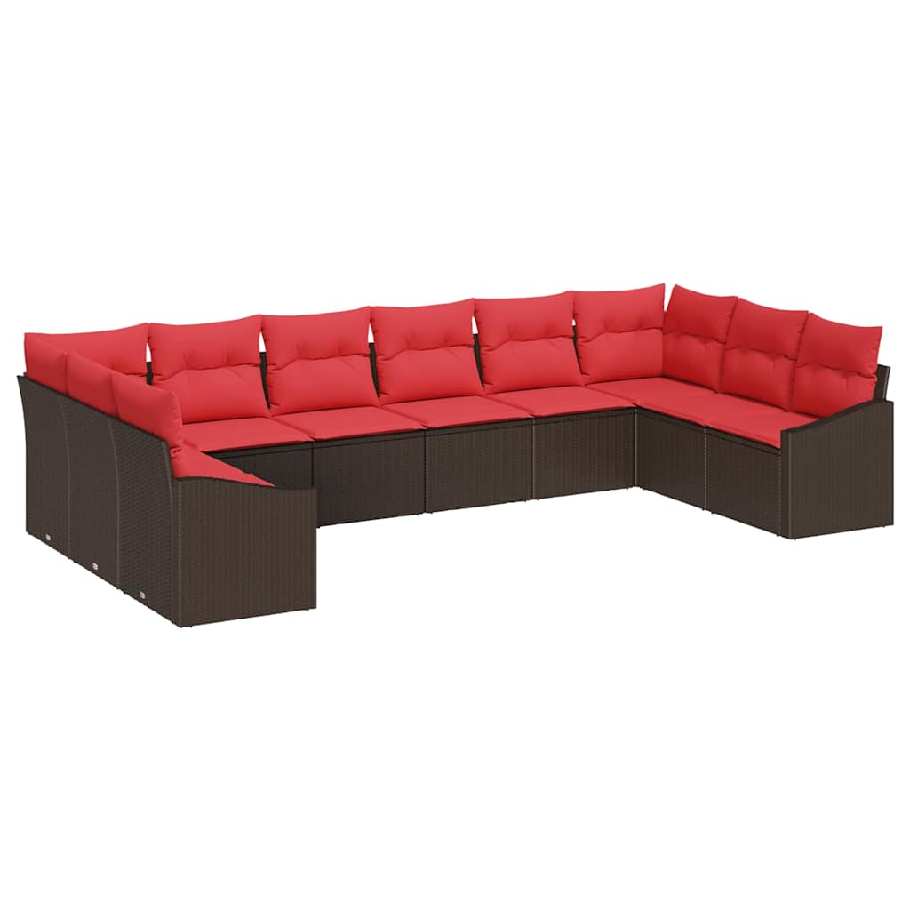 Set di divani 10 pz Marrone polyrattan | homemem39