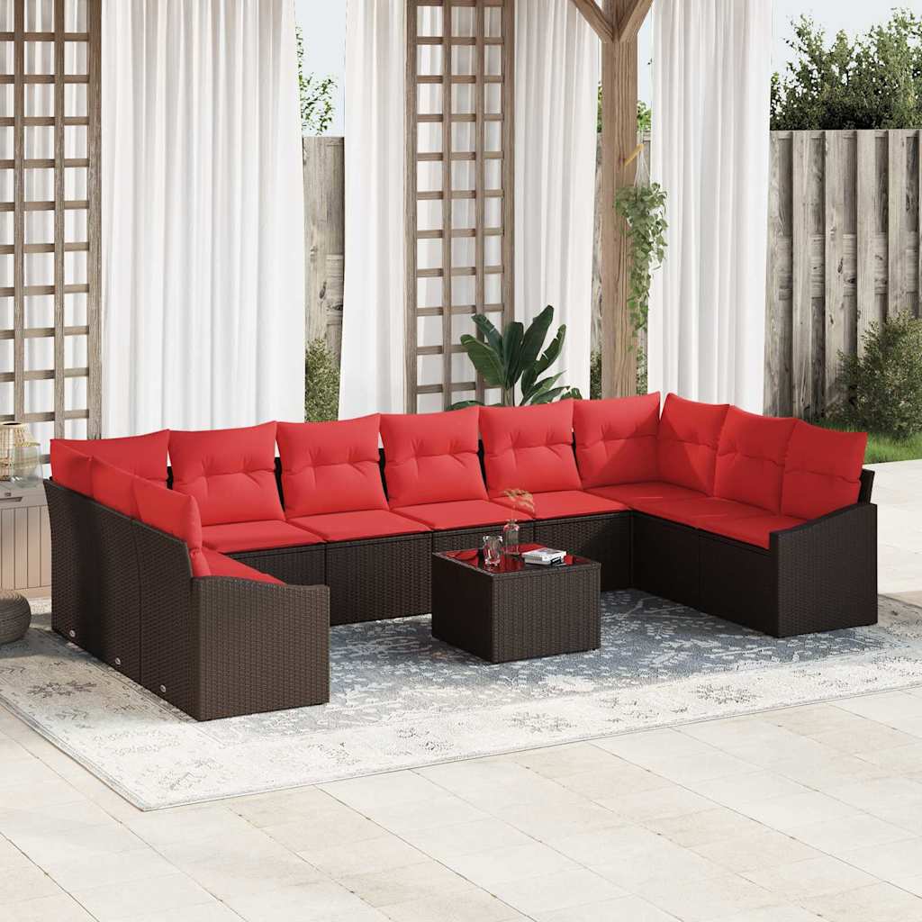 Set di divani 11 pz Marrone polyrattan | homemem39