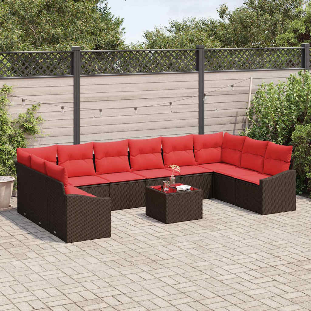 Set di divani 11 pz Marrone polyrattan | homemem39