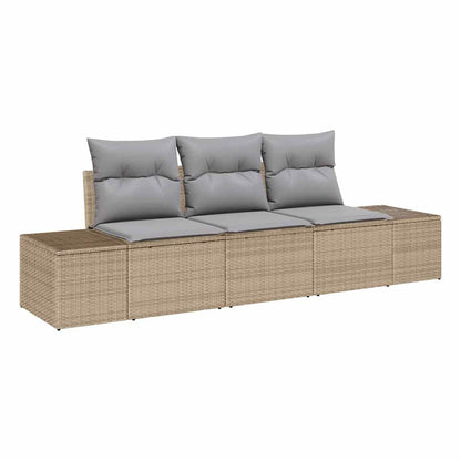 Set di divani con cuscino 3 pcs Beige polyrattan | homemem39