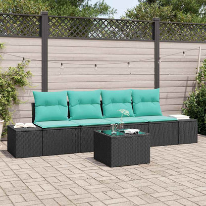 Set di divani 5 pz Nero polyrattan | homemem39