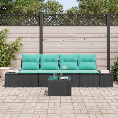 Set di divani 5 pz Nero polyrattan | homemem39