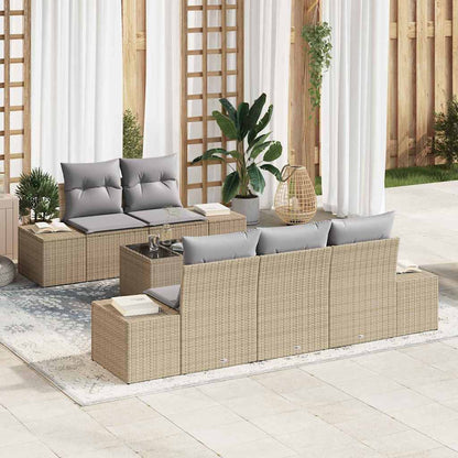 Set Divano da Giardino con cuscino Beige polyrattan | homemem39