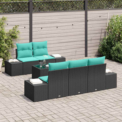 Set Divano da Giardino 6 pz Nero polyrattan | homemem39