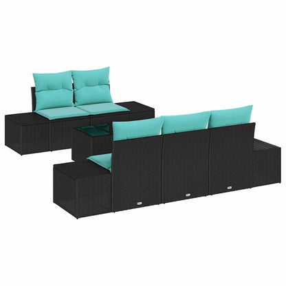 Set Divano da Giardino 6 pz Nero polyrattan | homemem39