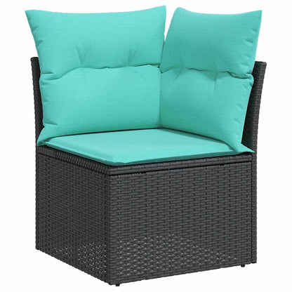 Set Divano da Giardino 7 pz Nero polyrattan | homemem39
