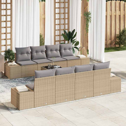 Set Divano da Giardino 7 pcs Beige e Grigio Chiaro polyrattan | homemem39