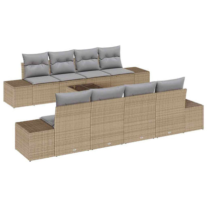 Set Divano da Giardino 7 pcs Beige e Grigio Chiaro polyrattan | homemem39