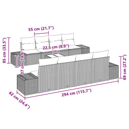 Set Divano da Giardino 7 pcs Beige e Crema polyrattan | homemem39