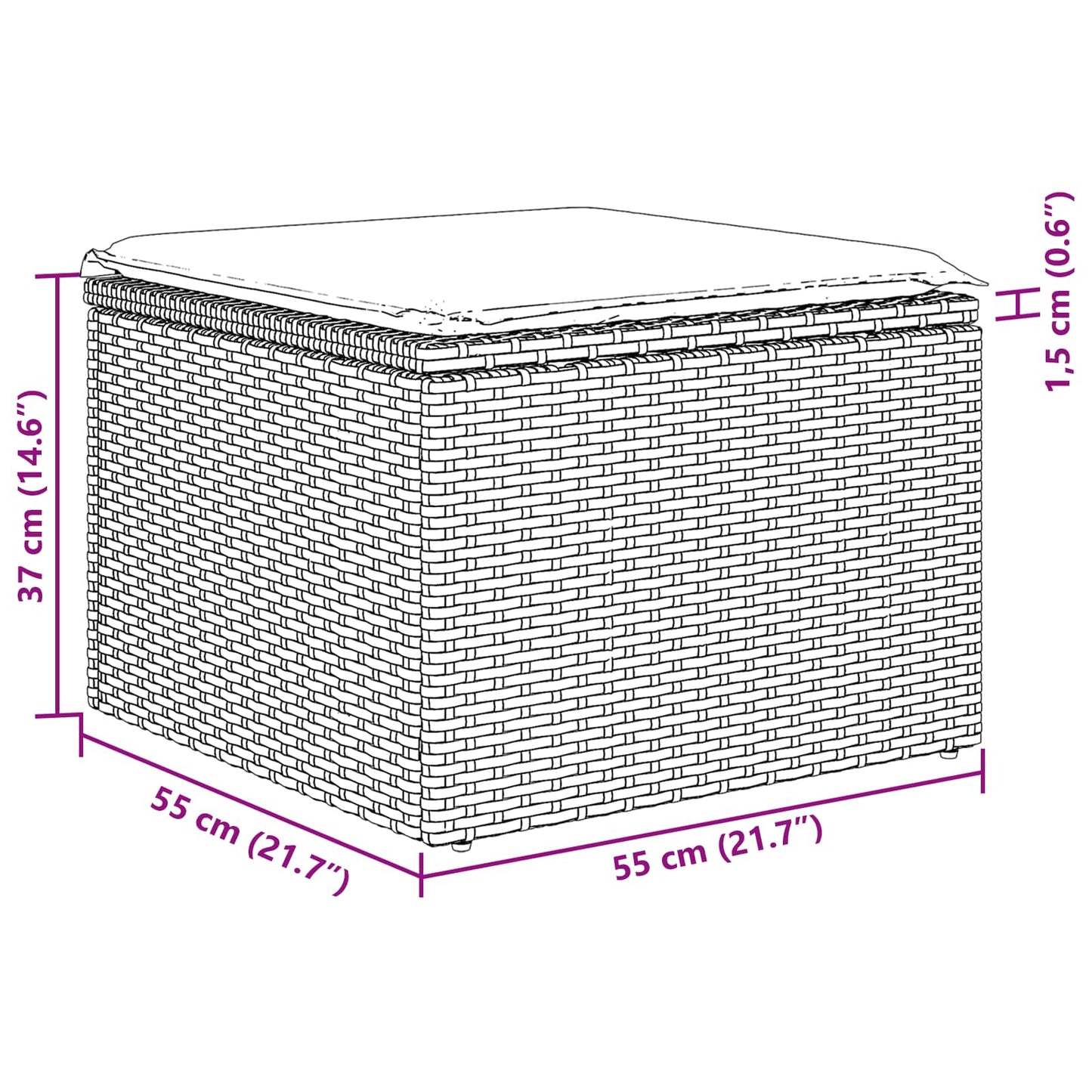 Set di divani con cuscino 4 pcs Marrone Rattan in Polipropilene