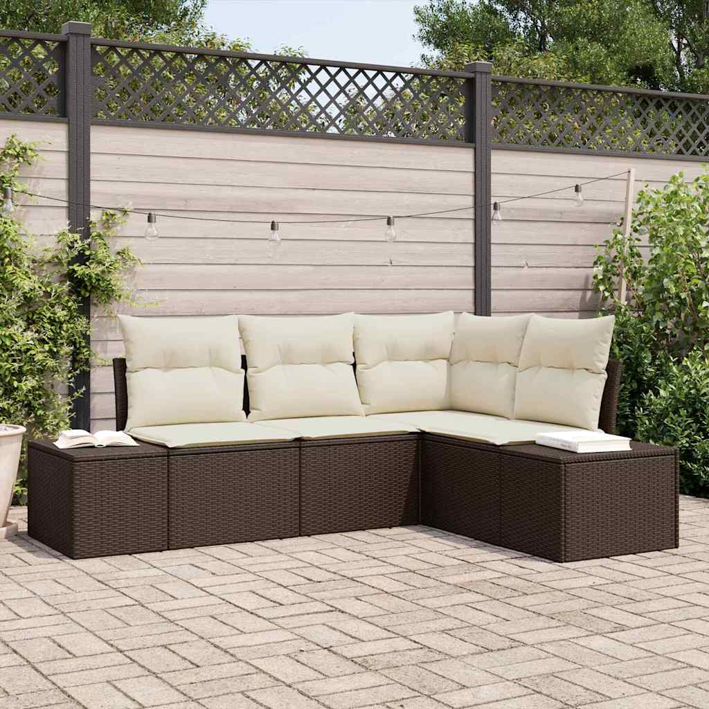 Set Divano da Giardino 4 pcs Marrone polyrattan | homemem39