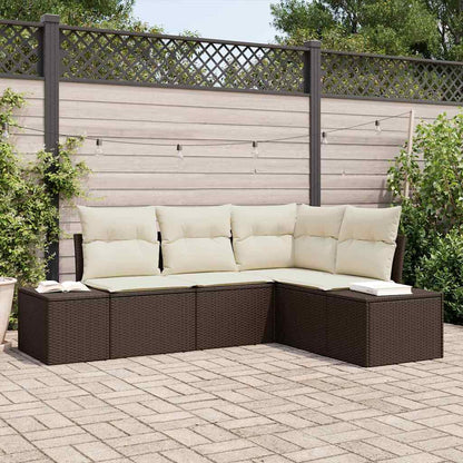 Set Divano da Giardino 4 pcs Marrone polyrattan | homemem39
