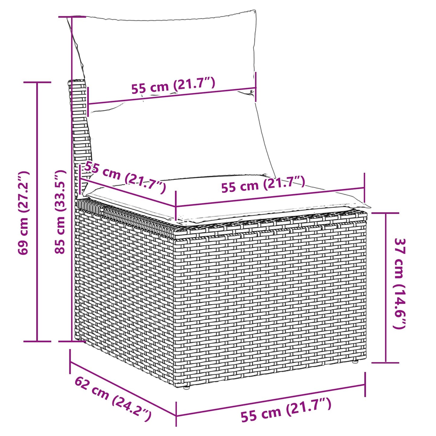 Set Divano da Giardino 4 pz Nero polyrattan | homemem39