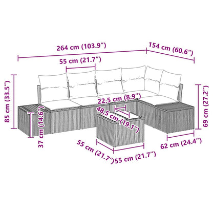 Set Divano da Giardino 6 pcs Grigio chiaro polyrattan | homemem39