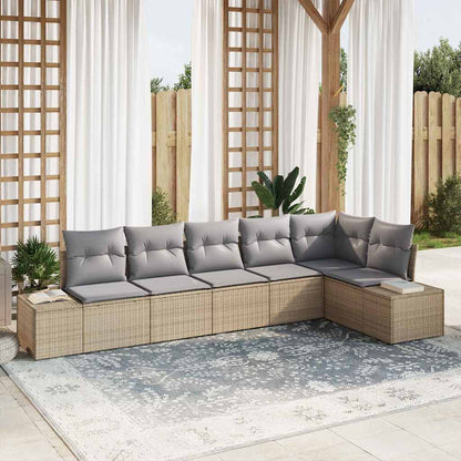 Set Divano da Giardino 6 pcs Beige e grigio polyrattan | homemem39