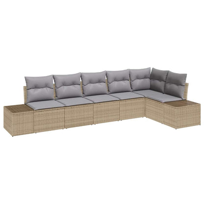 Set Divano da Giardino 6 pcs Beige e grigio polyrattan | homemem39