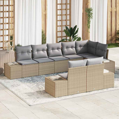 Set Divano da Giardino 8 pcs Beige e grigio polyrattan | homemem39