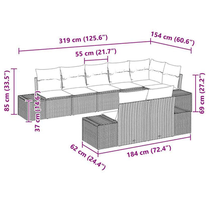Set Divano da Giardino 8 pcs Beige e grigio polyrattan | homemem39