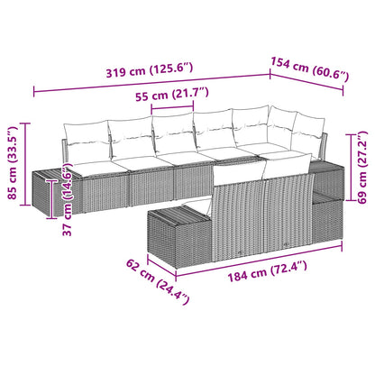 Set Divano da Giardino con cuscino 8 pcs Marrone polyrattan | homemem39