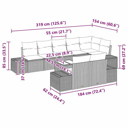 Set Divano da Giardino con cuscino 9 pcs Grigio polyrattan | homemem39