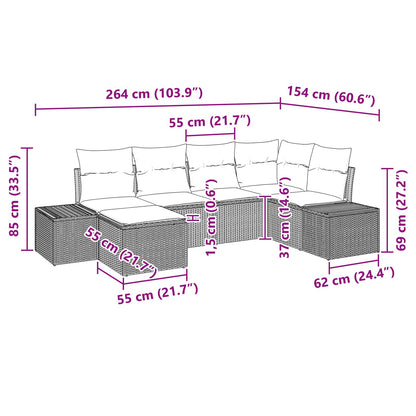 Set Divano da Giardino 6 pz Nero polyrattan | homemem39