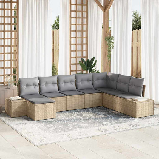 Set Divano da Giardino con cuscino 8 pcs polyrattan | homemem39