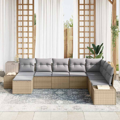 Set Divano da Giardino con cuscino 8 pcs polyrattan | homemem39