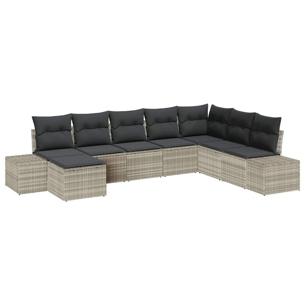 Set Divano da Giardino con cuscino 8 pcs polyrattan | homemem39