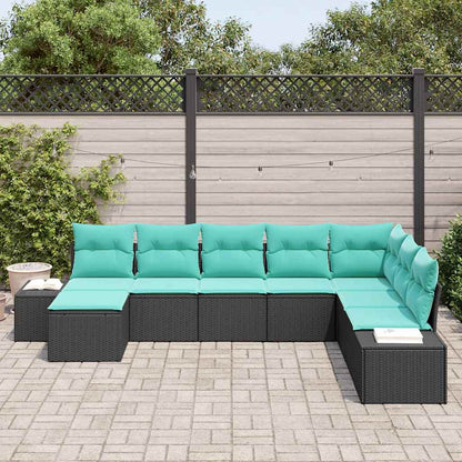 Set Divano da Giardino 8 pz Nero polyrattan | homemem39