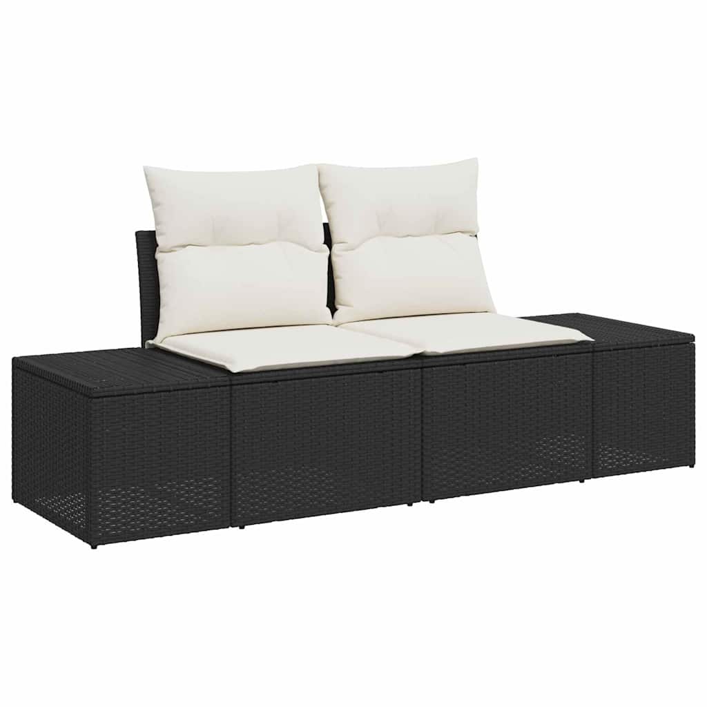 Set Divano da Giardino 9 pz Nero polyrattan | homemem39