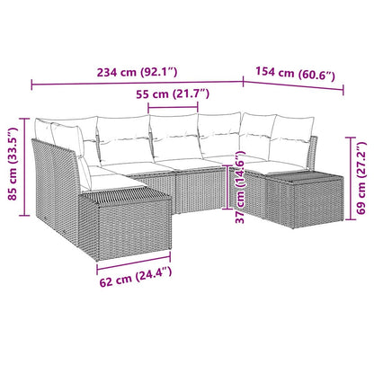 Set Divano da Giardino con cuscino 6 pcs Marrone polyrattan | homemem39