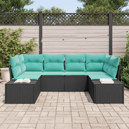 Set Divano da Giardino 6 pz Nero polyrattan | homemem39