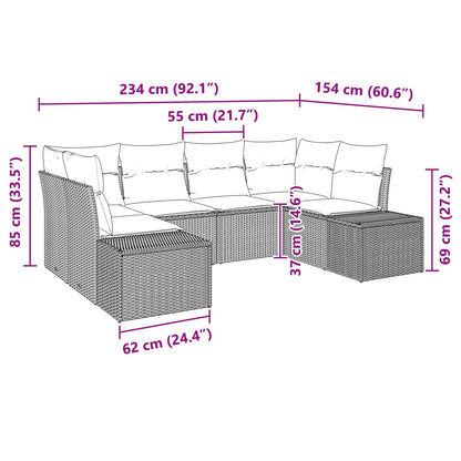Set Divano da Giardino 6 pz Nero polyrattan | homemem39