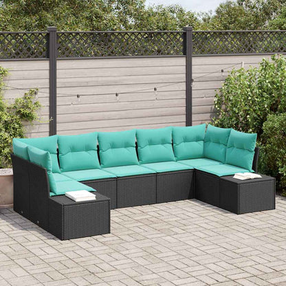 Set Divano da Giardino 7 pz Nero polyrattan | homemem39