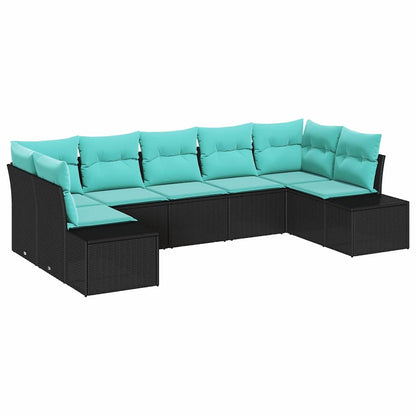 Set Divano da Giardino 7 pz Nero polyrattan | homemem39