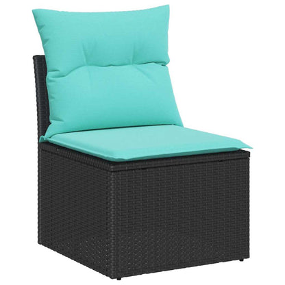 Set Divano da Giardino 7 pz Nero polyrattan | homemem39