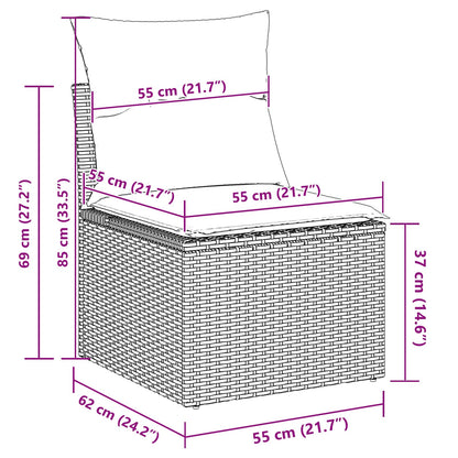 Set Divano da Giardino 7 pz Nero polyrattan | homemem39