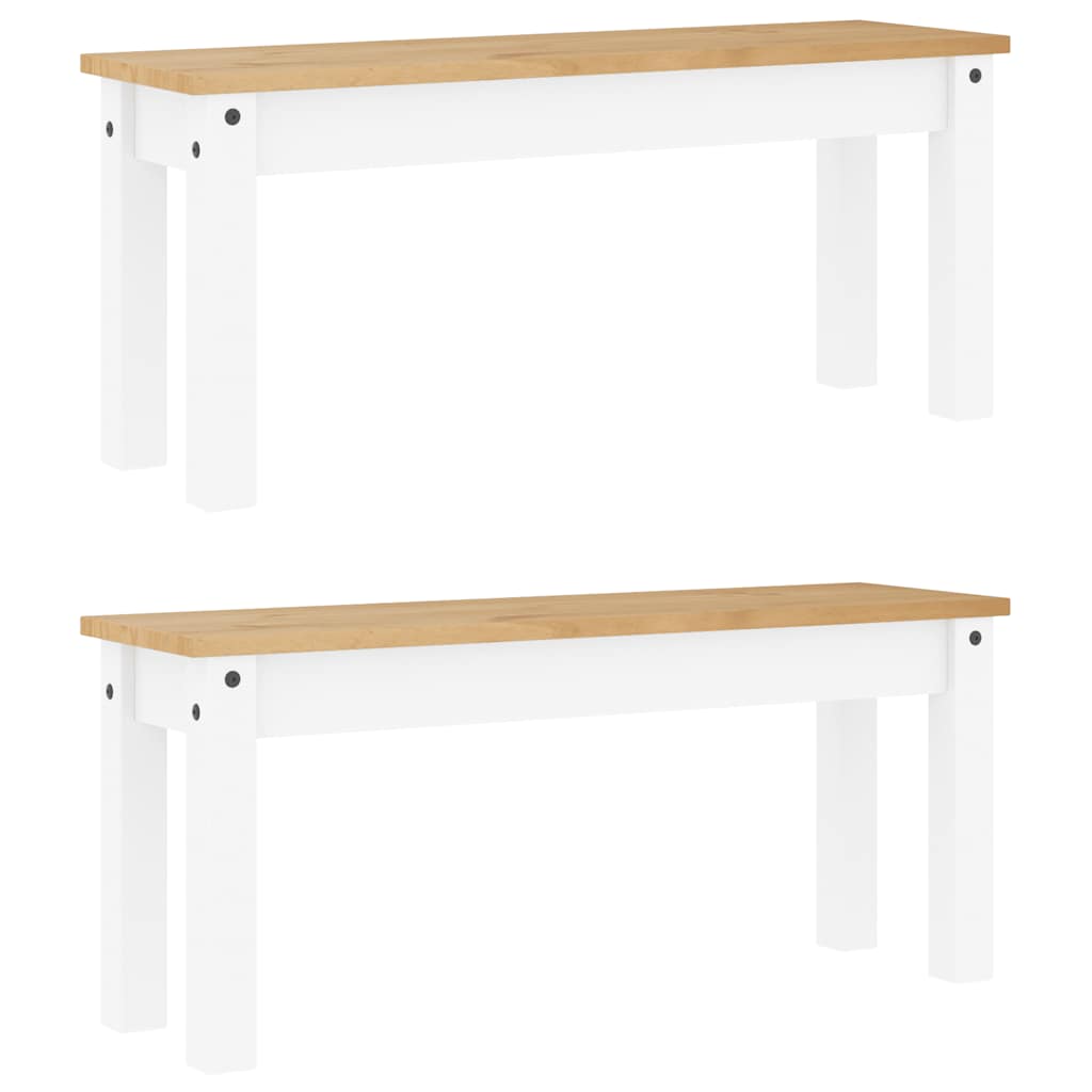 Set da Pranzo 3 pz PANAMA Bianco in Legno Massello di Pino | homemem39