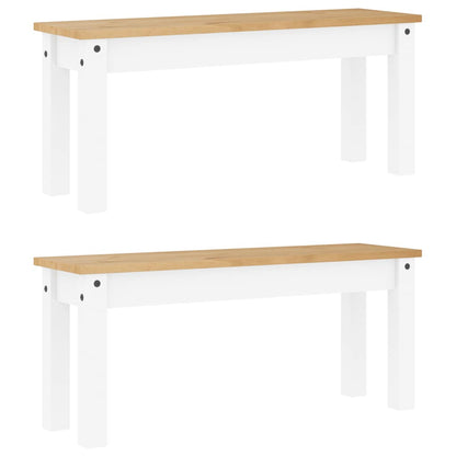 Set da Pranzo 3 pz PANAMA Bianco in Legno Massello di Pino | homemem39