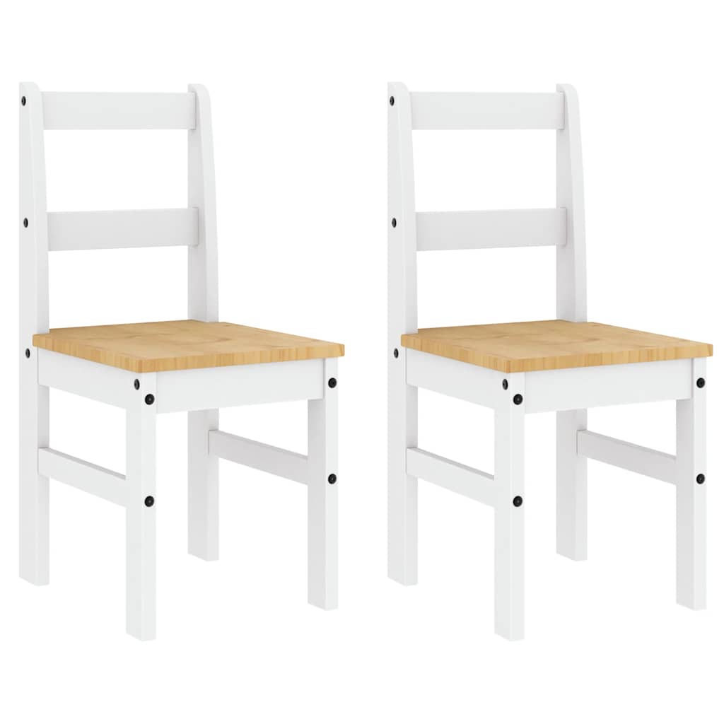 Set da Pranzo 4 pz PANAMA Bianco in Legno Massello di Pino | homemem39