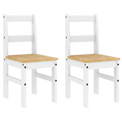 Set da Pranzo 4 pz PANAMA Bianco in Legno Massello di Pino | homemem39