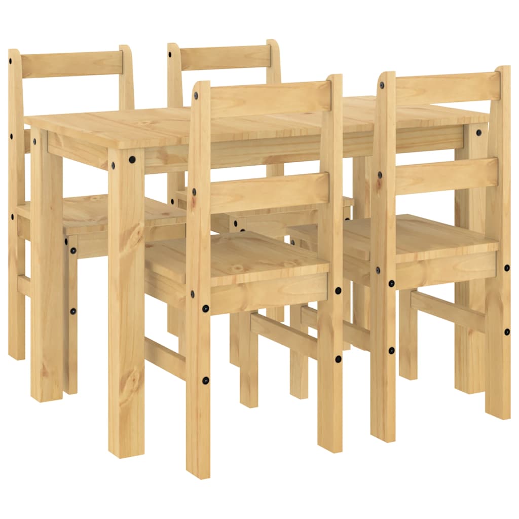 Set da Pranzo 5 pz Panama in Legno Massello di Pino - homemem39