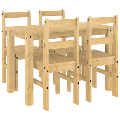 Set da Pranzo 5 pz Panama in Legno Massello di Pino - homemem39